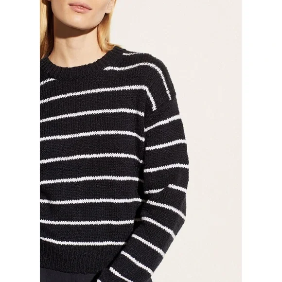 Vince Women's Textured Stripe Crew Neck Sweater NWT - Picture 3 of 8